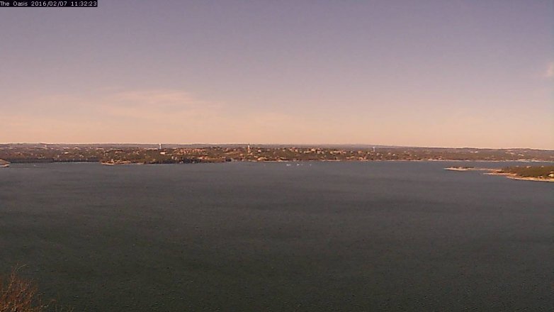 Lake Travis webcam, February 7, 2016 10:40 AM CT