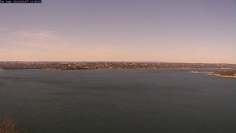 Lake Travis webcam, February 7, 2016 10:45 AM CT