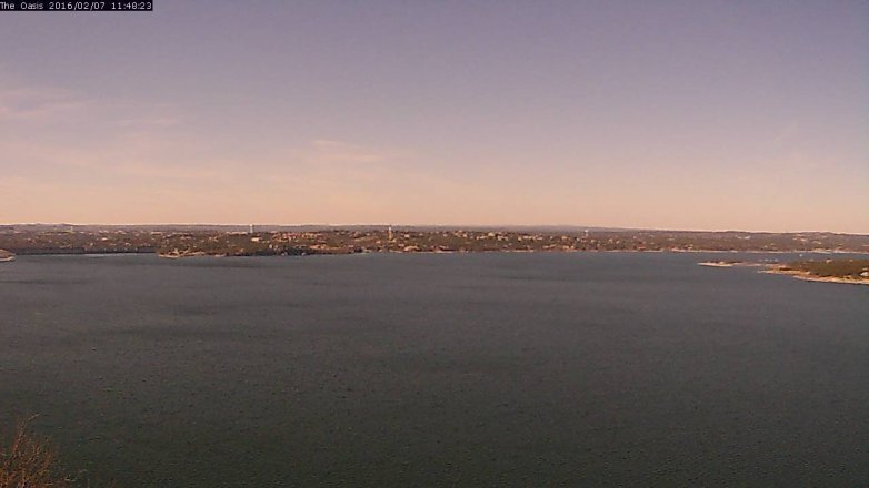 Lake Travis webcam, February 7, 2016 10:55 AM CT