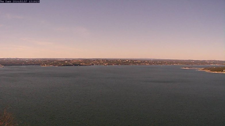 Lake Travis webcam, February 7, 2016 11:25 AM CT