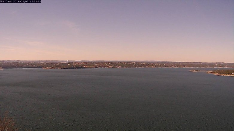 Lake Travis webcam, February 7, 2016 11:30 AM CT