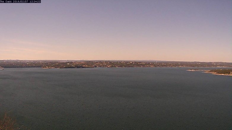 Lake Travis webcam, February 7, 2016 11:40 AM CT