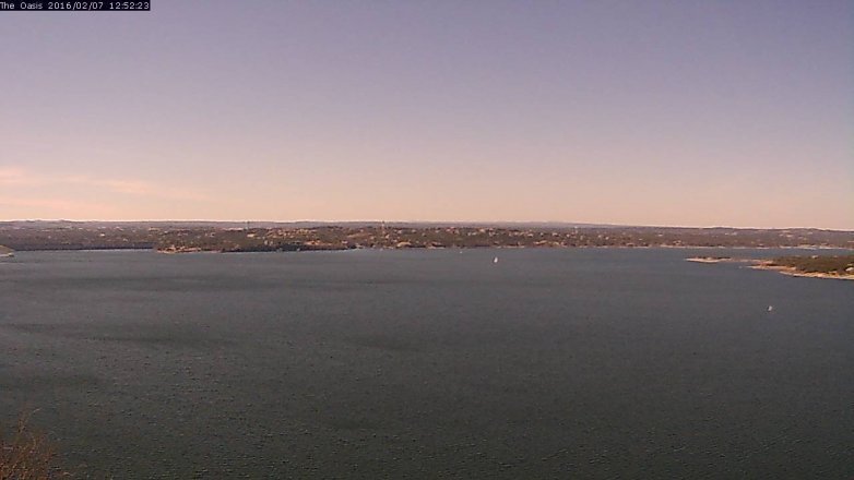 Lake Travis webcam, February 7, 2016 12:00 PM CT