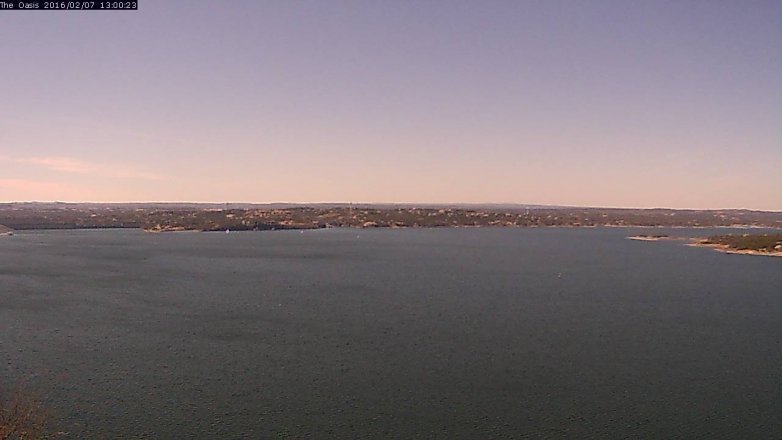 Lake Travis webcam, February 7, 2016 12:05 PM CT