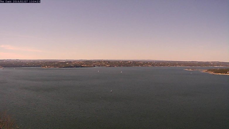 Lake Travis webcam, February 7, 2016 12:10 PM CT