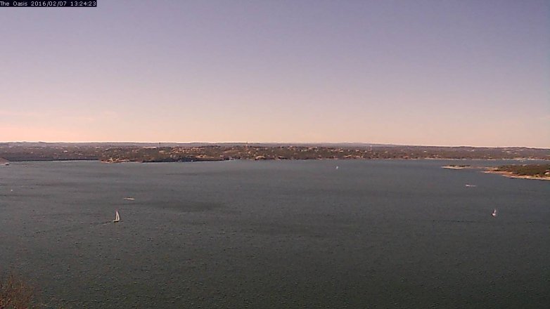 Lake Travis webcam, February 7, 2016 12:30 PM CT