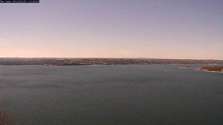 Lake Travis webcam, February 7, 2016 12:45 PM CT