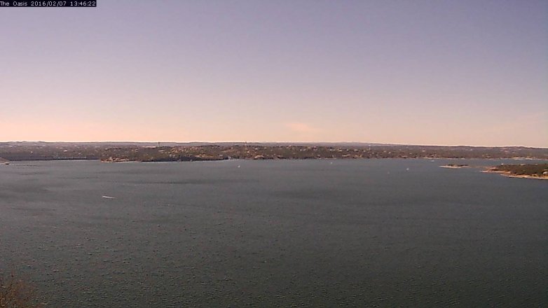 Lake Travis webcam, February 7, 2016 12:50 PM CT