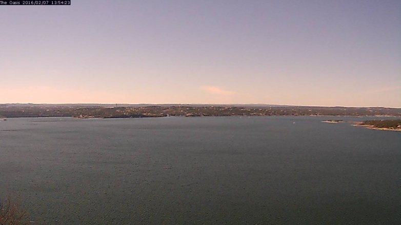 Lake Travis webcam, February 7, 2016 1:00 PM CT