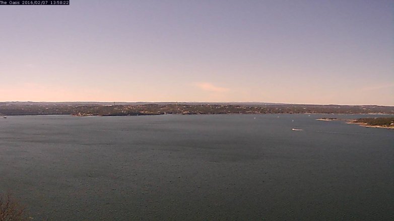 Lake Travis webcam, February 7, 2016 1:05 PM CT
