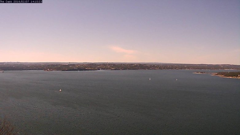 Lake Travis webcam, February 7, 2016 1:15 PM CT