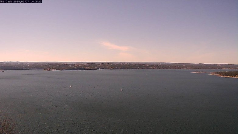 Lake Travis webcam, February 7, 2016 1:25 PM CT