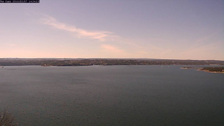 Lake Travis webcam, February 7, 2016 1:40 PM CT