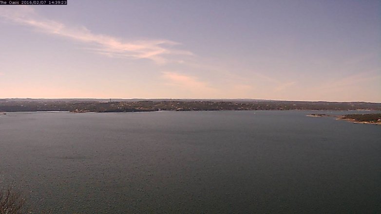 Lake Travis webcam, February 7, 2016 1:45 PM CT