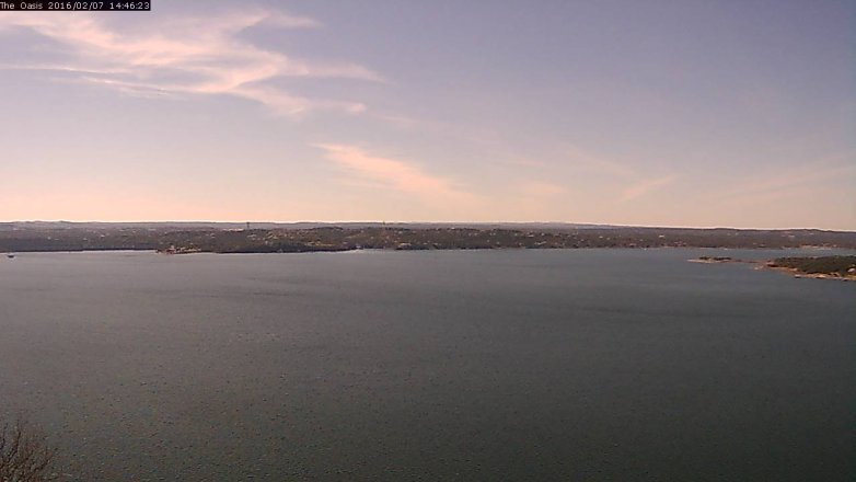 Lake Travis webcam, February 7, 2016 1:55 PM CT