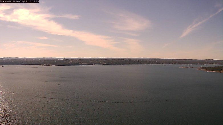 Lake Travis webcam, February 7, 2016 2:30 PM CT
