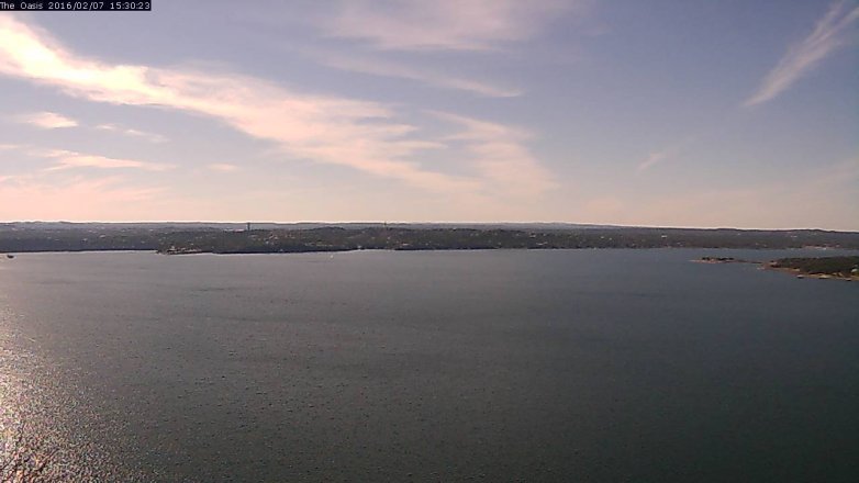 Lake Travis webcam, February 7, 2016 2:35 PM CT