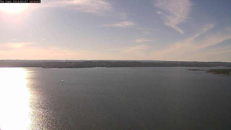 Lake Travis webcam, February 7, 2016 3:40 PM CT