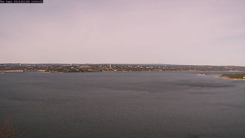 Lake Travis webcam, February 8, 2016 9:10 AM CT
