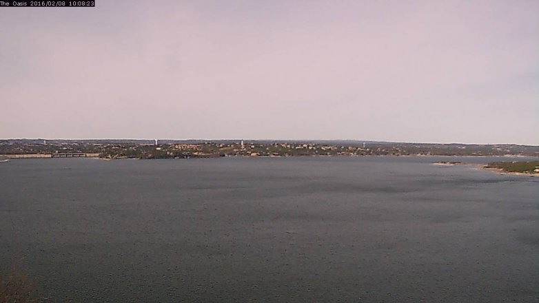 Lake Travis webcam, February 8, 2016 9:15 AM CT