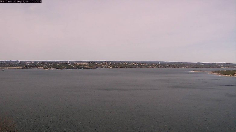 Lake Travis webcam, February 8, 2016 9:25 AM CT
