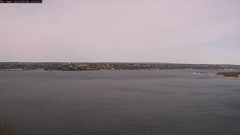 Lake Travis webcam, February 8, 2016 9:30 AM CT
