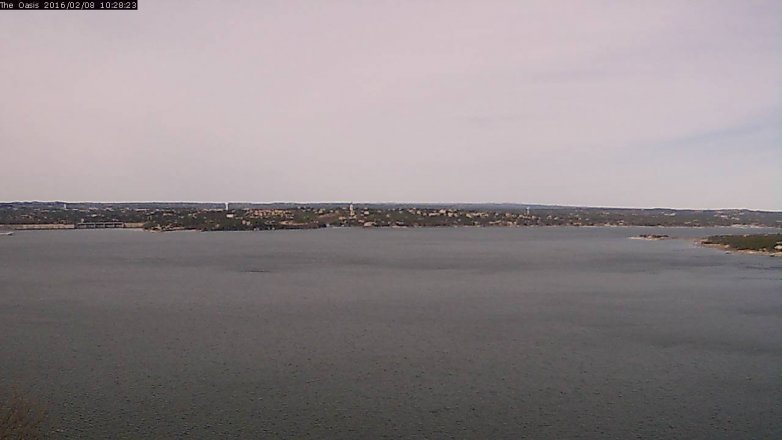 Lake Travis webcam, February 8, 2016 9:35 AM CT