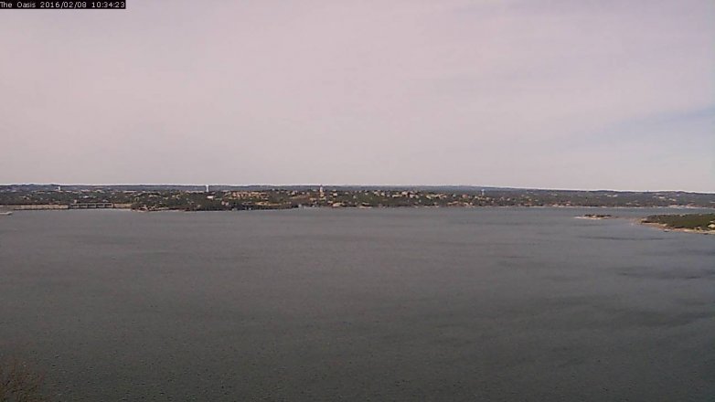 Lake Travis webcam, February 8, 2016 9:40 AM CT