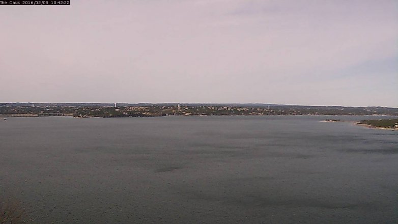 Lake Travis webcam, February 8, 2016 9:50 AM CT