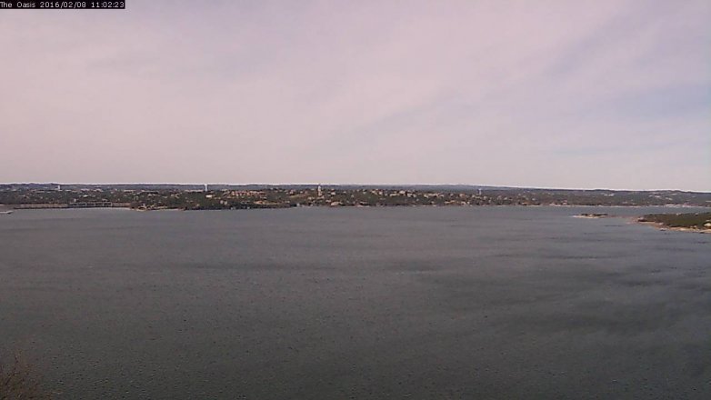 Lake Travis webcam, February 8, 2016 10:10 AM CT