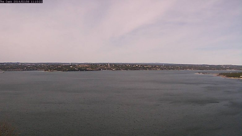 Lake Travis webcam, February 8, 2016 10:15 AM CT