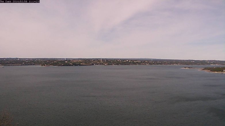 Lake Travis webcam, February 8, 2016 10:20 AM CT