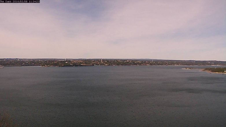Lake Travis webcam, February 8, 2016 10:40 AM CT