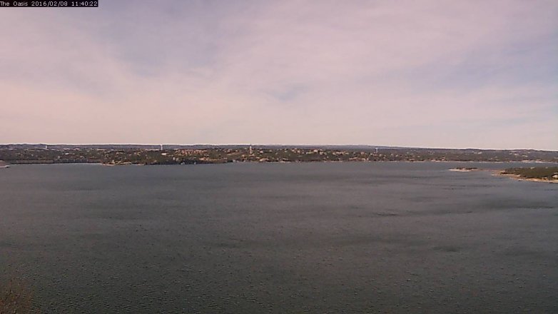 Lake Travis webcam, February 8, 2016 10:45 AM CT