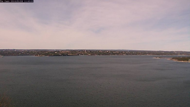 Lake Travis webcam, February 8, 2016 10:50 AM CT