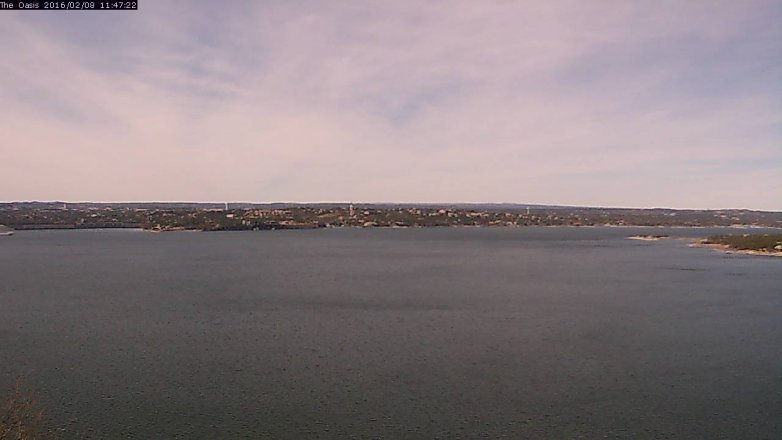 Lake Travis webcam, February 8, 2016 10:55 AM CT