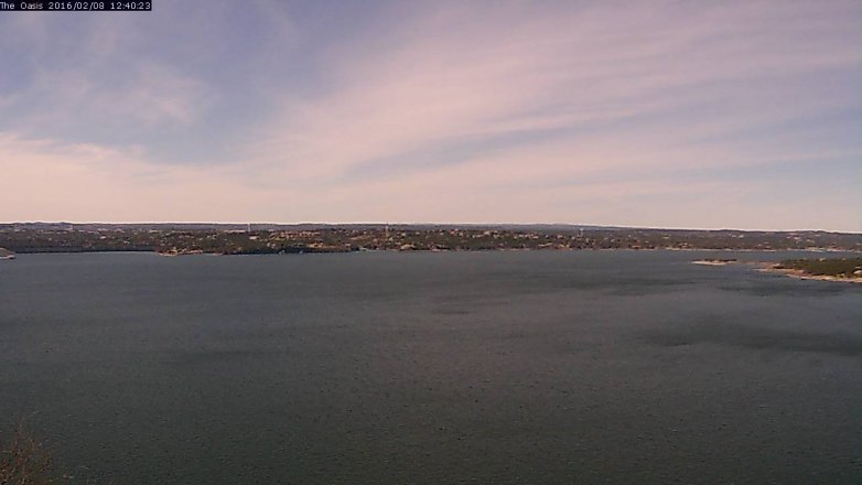 Lake Travis webcam, February 8, 2016 11:45 AM CT
