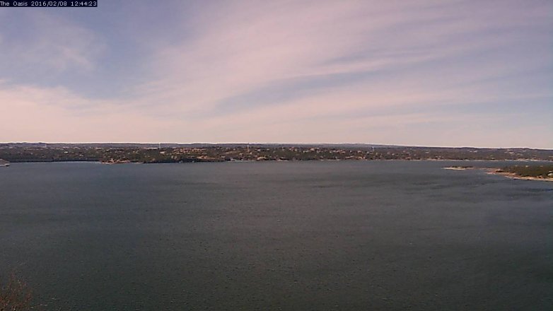 Lake Travis webcam, February 8, 2016 11:50 AM CT