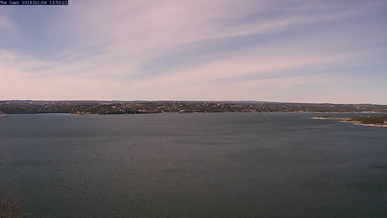 Lake Travis webcam, February 8, 2016 11:55 AM CT