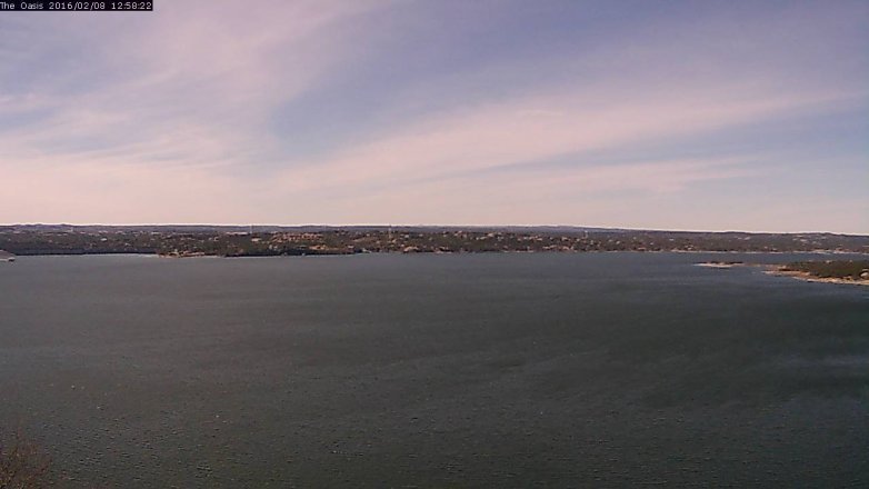 Lake Travis webcam, February 8, 2016 12:05 PM CT