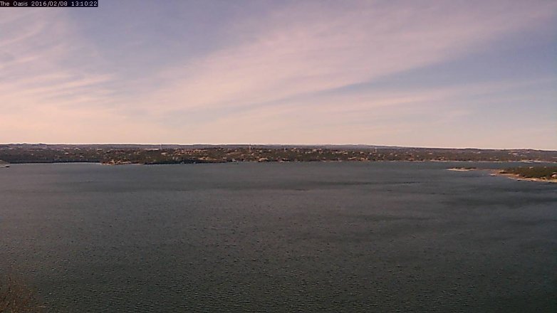 Lake Travis webcam, February 8, 2016 12:15 PM CT