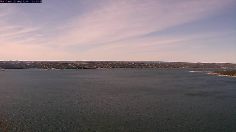 Lake Travis webcam, February 8, 2016 12:20 PM CT