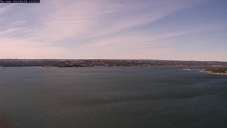 Lake Travis webcam, February 8, 2016 12:25 PM CT