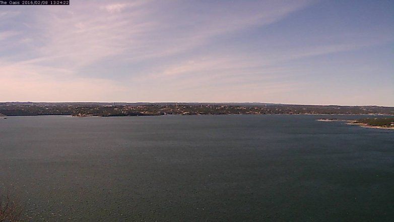 Lake Travis webcam, February 8, 2016 12:30 PM CT