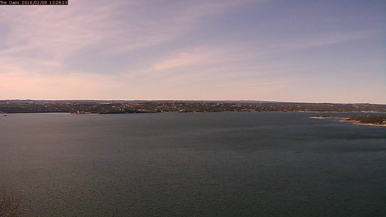 Lake Travis webcam, February 8, 2016 12:35 PM CT