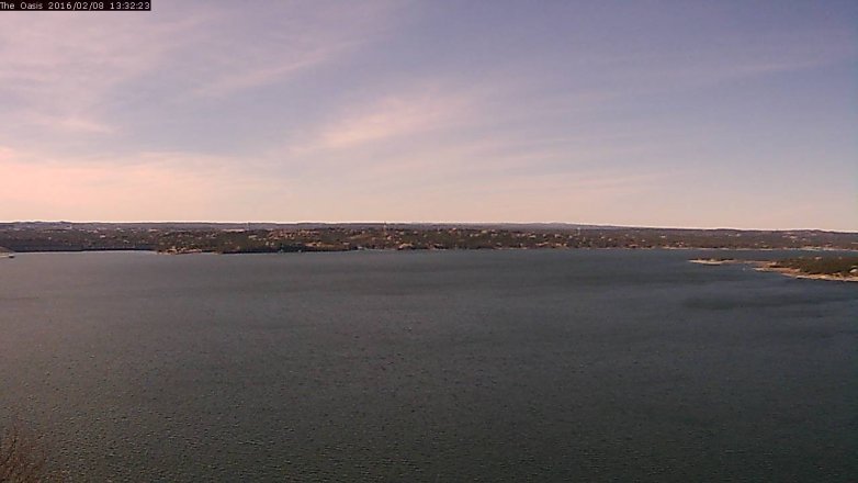 Lake Travis webcam, February 8, 2016 12:40 PM CT