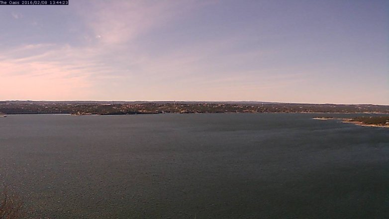 Lake Travis webcam, February 8, 2016 12:50 PM CT