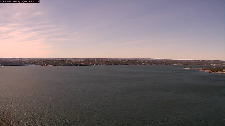 Lake Travis webcam, February 8, 2016 1:00 PM CT