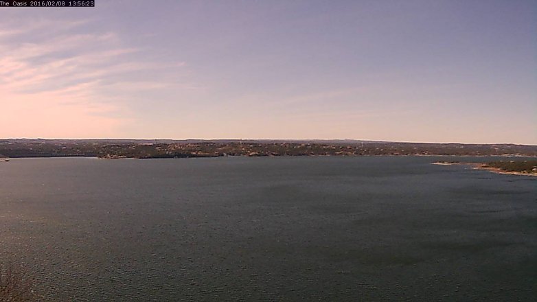 Lake Travis webcam, February 8, 2016 1:05 PM CT