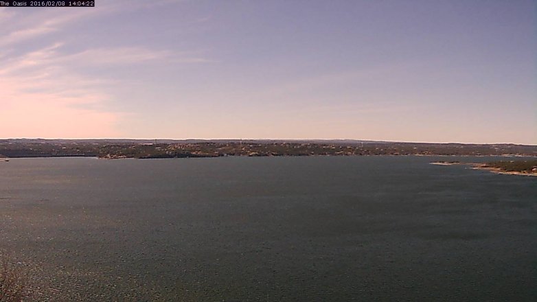 Lake Travis webcam, February 8, 2016 1:10 PM CT